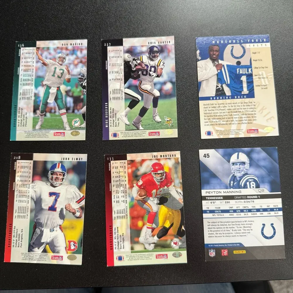 NFL Trading Cards Lot of 9 Various Cards‎